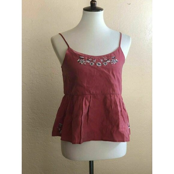 Treasure & Bond Tops - Treasure & Bond Embroidered Peplum Tank Top XL